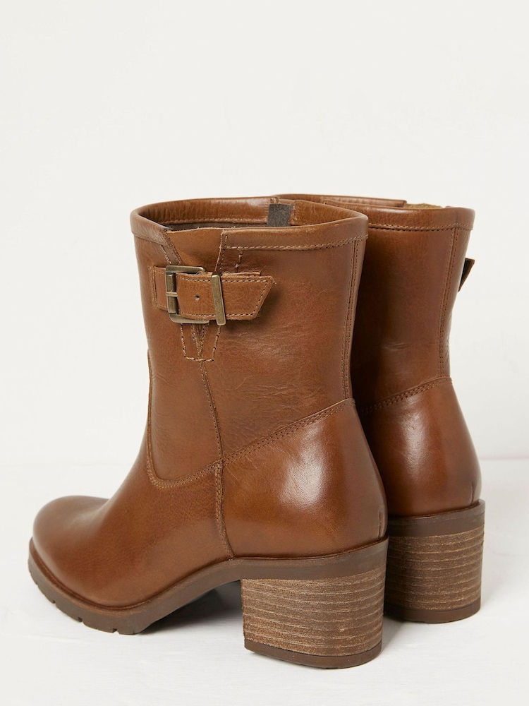 FatFace Brown Hollie Midheight Heel Boots - Image 2 of 4