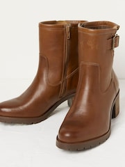 FatFace Brown Hollie Midheight Heel Boots - Image 4 of 4
