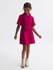 Reiss Pink Nancy Velvet Double Breasted Dress - Image 1 of 5