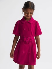 Reiss Pink Nancy Velvet Double Breasted Dress - Image 3 of 5