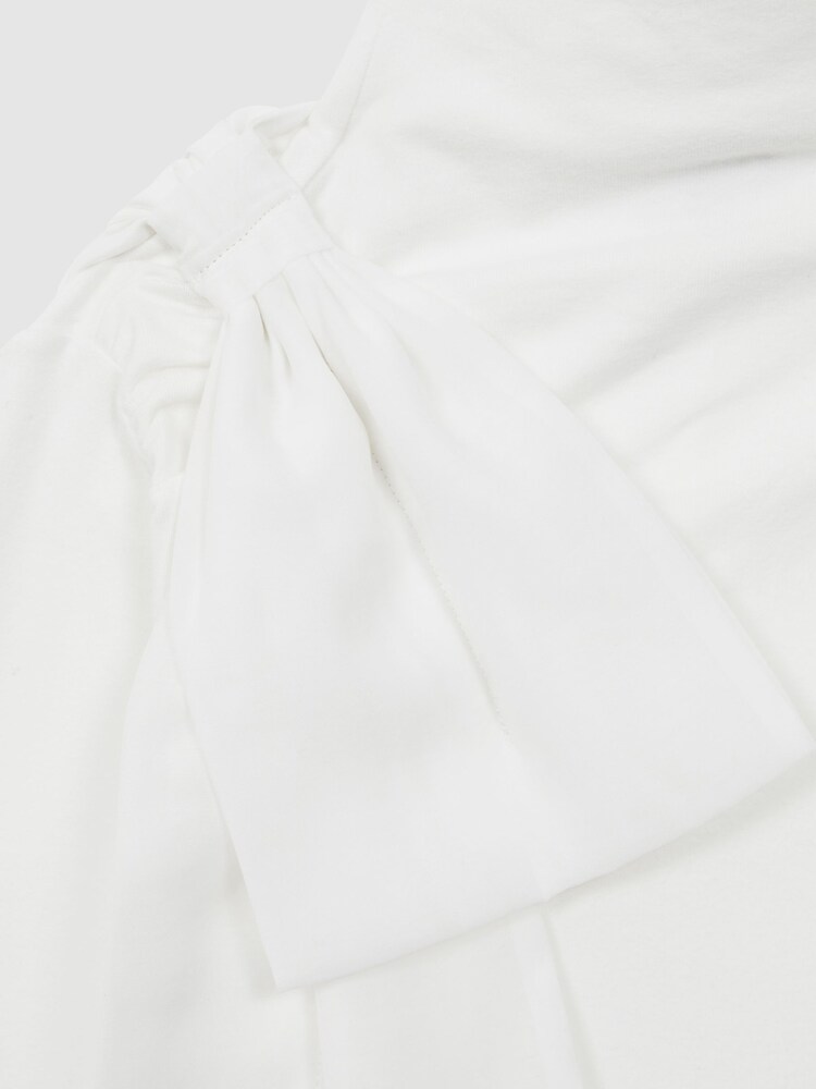 Reiss Ivory Bessie 4-9 yrs Cotton Bow Funnel Neck T-Shirt - Image 6 of 6 Reiss Ivory Bessie 4-9 yrs Cotton Bow Funnel Neck T-Shirt - Image 6 of 6