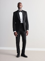 Black Slim Fit Signature Carlo Barbera Tuxedo Suit Trousers - Image 2 of 9