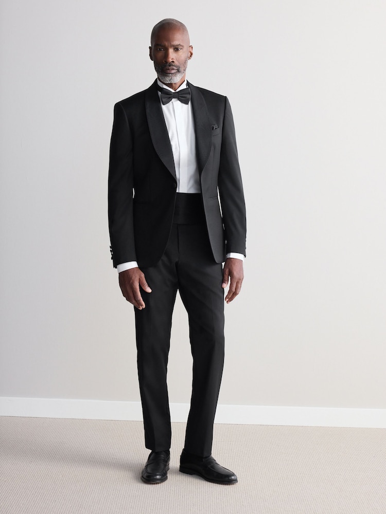 Black Slim Fit Signature Carlo Barbera Tuxedo Suit Trousers - Image 2 of 9