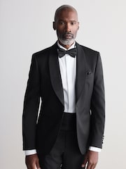Black Slim Fit Signature Carlo Barbera Tuxedo Suit Jacket - Image 1 of 10