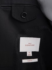 Black Slim Fit Signature Carlo Barbera Tuxedo Suit Jacket - Image 6 of 10