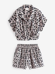 Black/Taupe Butterfly Twist Front Co-ord Set (3-16yrs) - Image 5 of 7