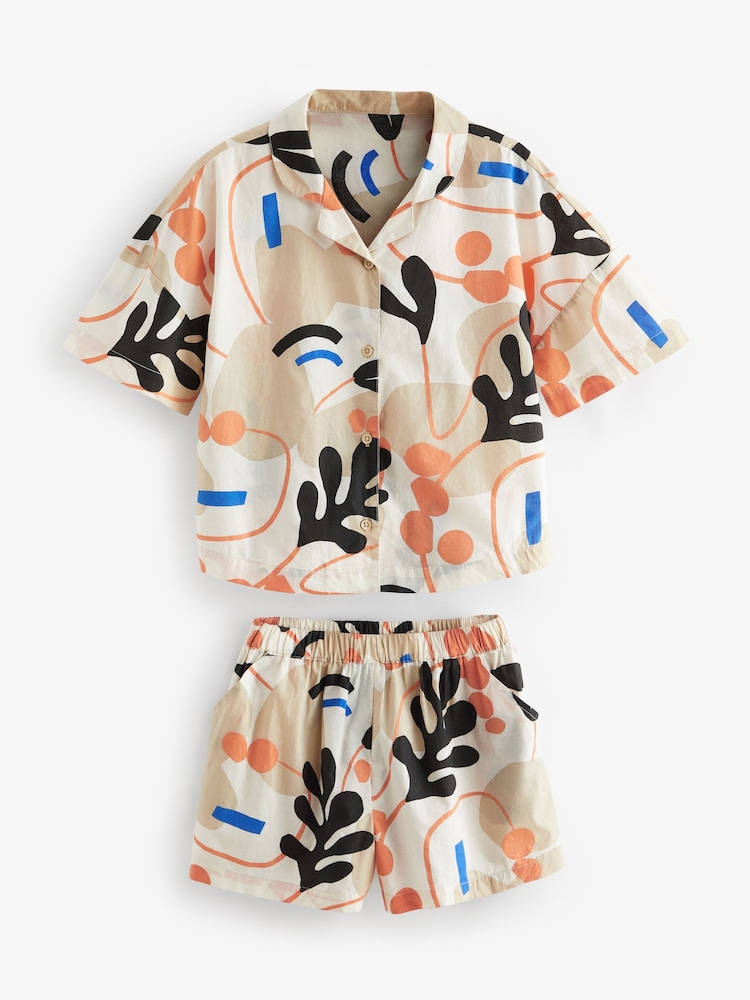 Orange/Black Print Shirt And Shorts Co-ord Set (3-16yrs) - Image 3 of 5