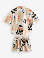 Orange/Black Print Shirt And Shorts Co-ord Set (3-16yrs) - Image 4 of 5