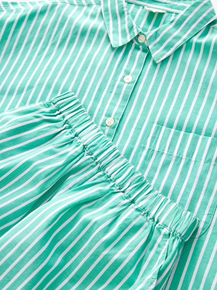 Green Stripe Shirt And Shorts With Linen Co-ord Set (3-16yrs) - Image 7 of 7