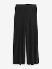 Black Tailored Plissé Wide Leg Trousers - Image 6 of 7