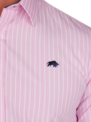 Raging Bull Pink Classic Long Sleeve Stripe 100% Cotton Shirt - Image 4 of 8