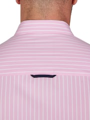 Raging Bull Pink Classic Long Sleeve Stripe 100% Cotton Shirt - Image 5 of 8