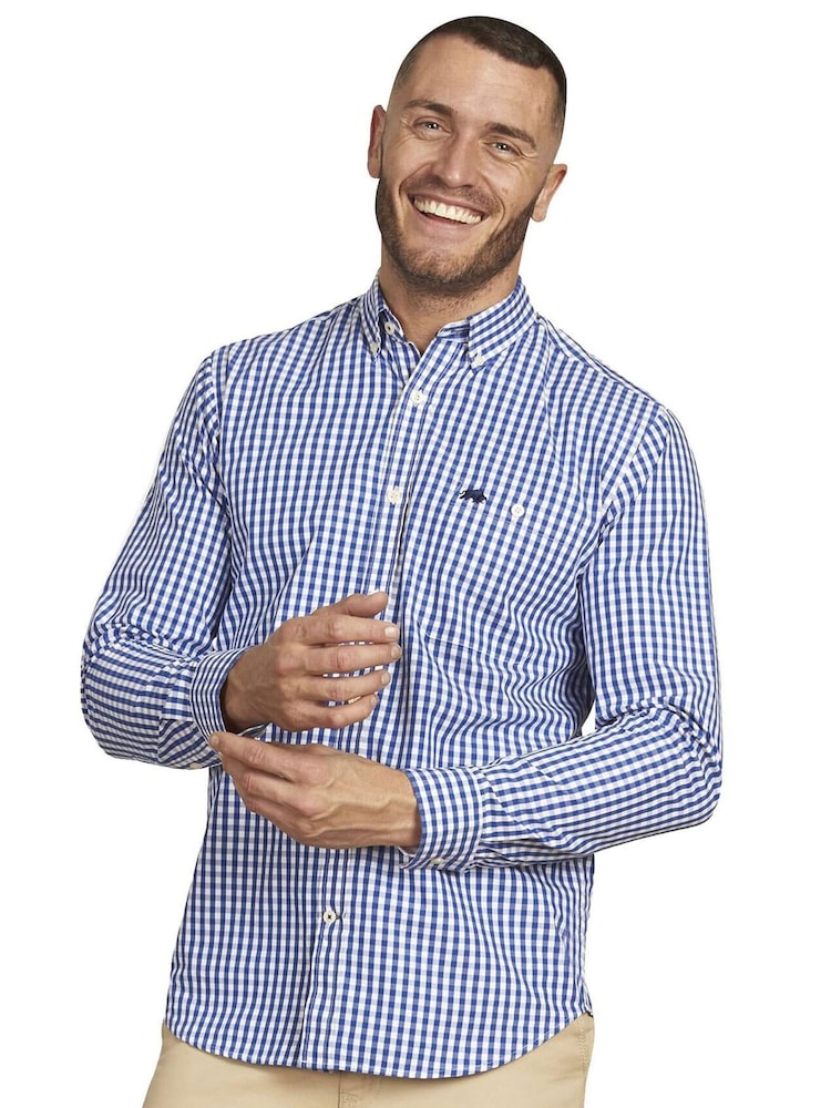 Raging Bull Classic 100% Cotton Long Sleeve Gingham Shirt - Image 1 of 7