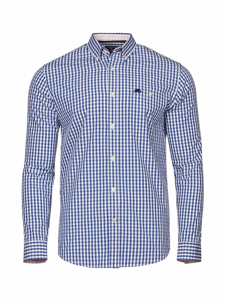 Raging Bull Classic 100% Cotton Long Sleeve Gingham Shirt - Image 5 of 7