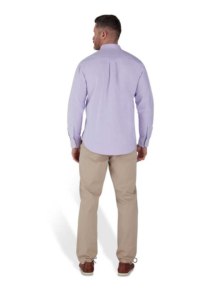 Raging Bull Purple Classic Long Sleeve 100% Cotton Oxford Shirt - Image 2 of 8