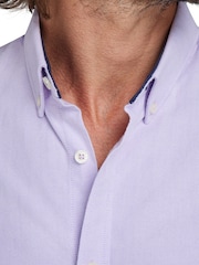 Raging Bull Purple Classic Long Sleeve 100% Cotton Oxford Shirt - Image 3 of 8