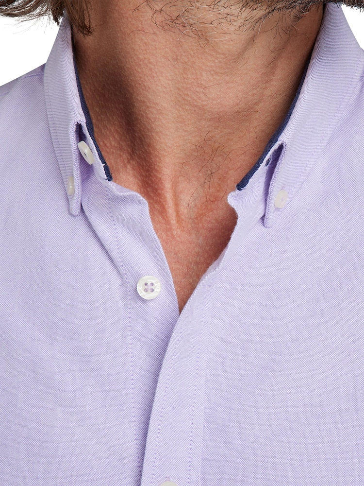 Raging Bull Purple Classic Long Sleeve 100% Cotton Oxford Shirt - Image 3 of 8