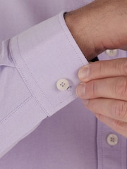 Raging Bull Purple Classic Long Sleeve 100% Cotton Oxford Shirt - Image 6 of 8