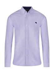 Raging Bull Purple Classic Long Sleeve 100% Cotton Oxford Shirt - Image 8 of 8