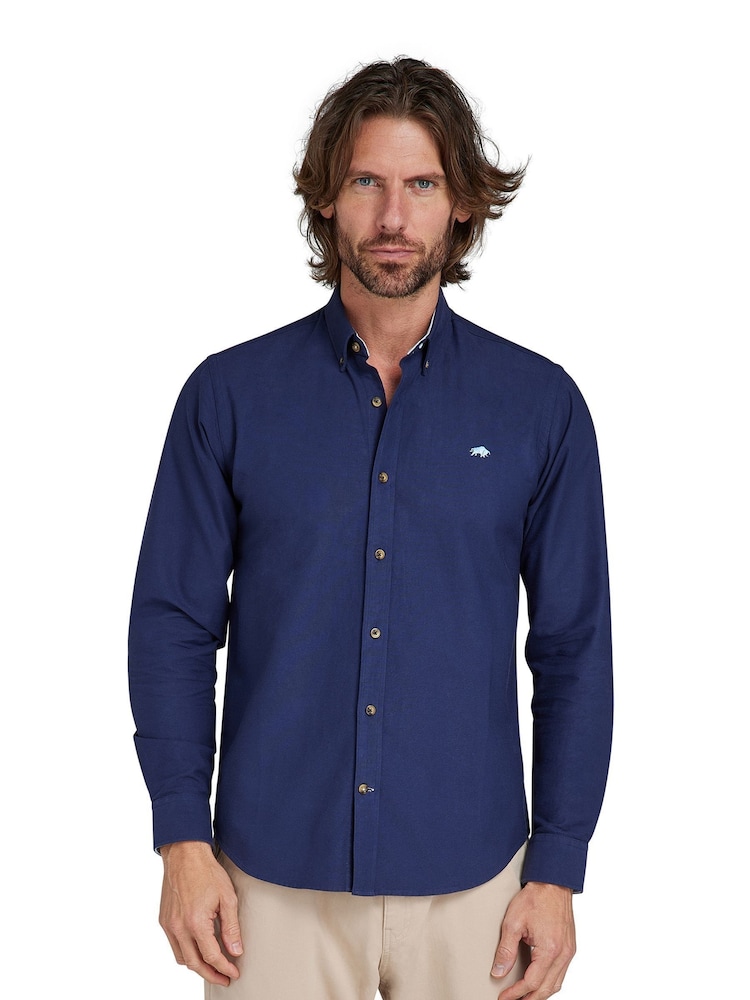 Raging Bull 100% Cotton Classic Long Sleeve Oxford Shirt - Image 1 of 6