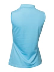 Calvin Klein Golf Blue Sleeve Less Performance Cotton Pique Polo - Image 5 of 7