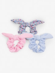 JoJo Maman Bébé Summer Ditsy 3-Pack Hair Scrunchies - Image 1 of 4