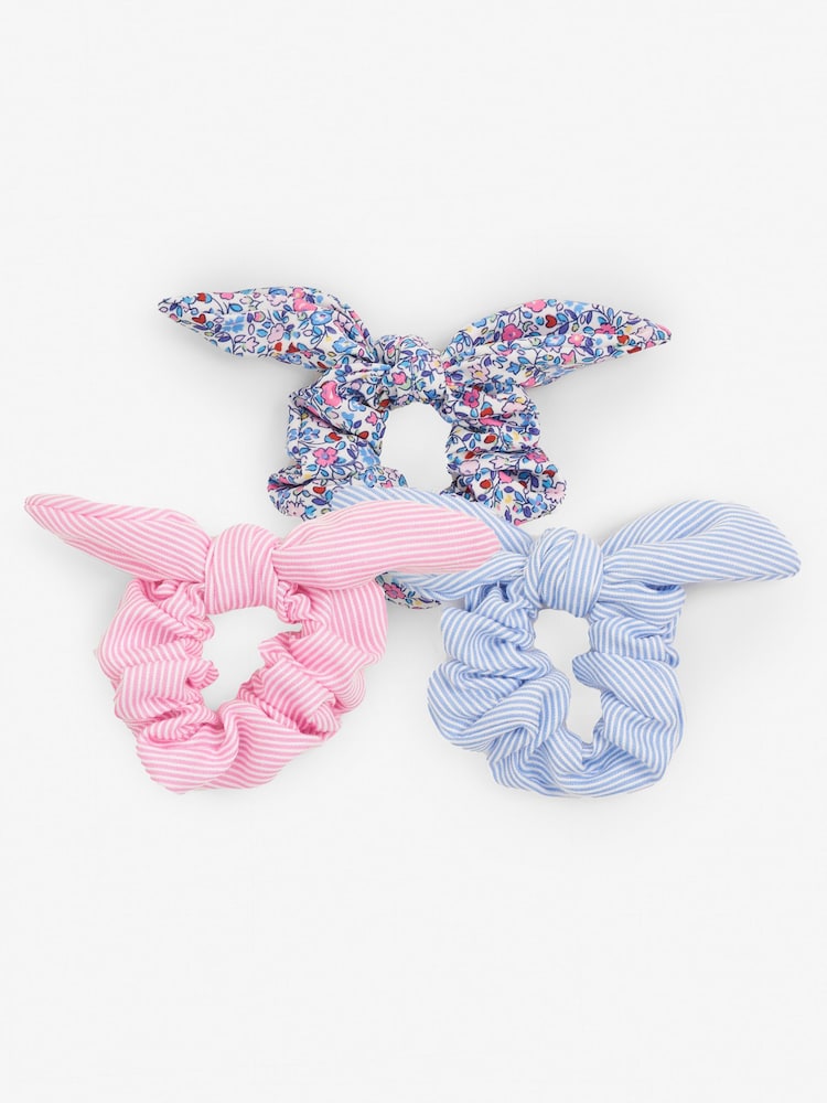 JoJo Maman Bébé Summer Ditsy 3-Pack Hair Scrunchies - Image 1 of 4