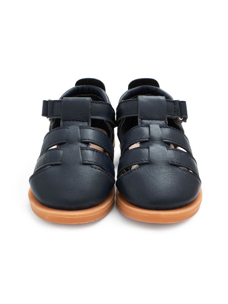 JoJo Maman Bébé Navy Blue Closed-Toe Leather Sandals - Image 2 of 2