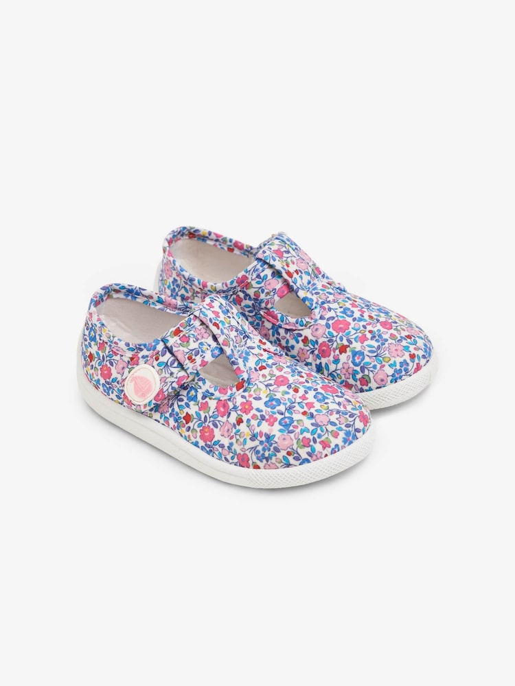 JoJo Maman Bébé Summer Ditsy Girls' Canvas Summer Shoes - Image 1 of 1