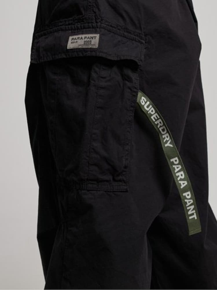 Superdry Black Baggy Parachute Trousers - Image 10 of 10