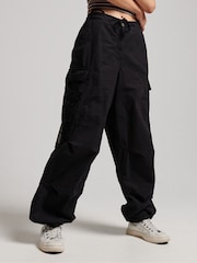 Superdry Black Baggy Parachute Trousers - Image 5 of 10