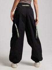 Superdry Black Baggy Parachute Trousers - Image 6 of 10