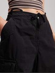 Superdry Black Baggy Parachute Trousers - Image 8 of 10