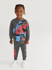 Charcoal Grey Marvel Spider-Man Jersey Sweatshirt And Joggers Set (3mths-8yrs) - Image 2 of 7