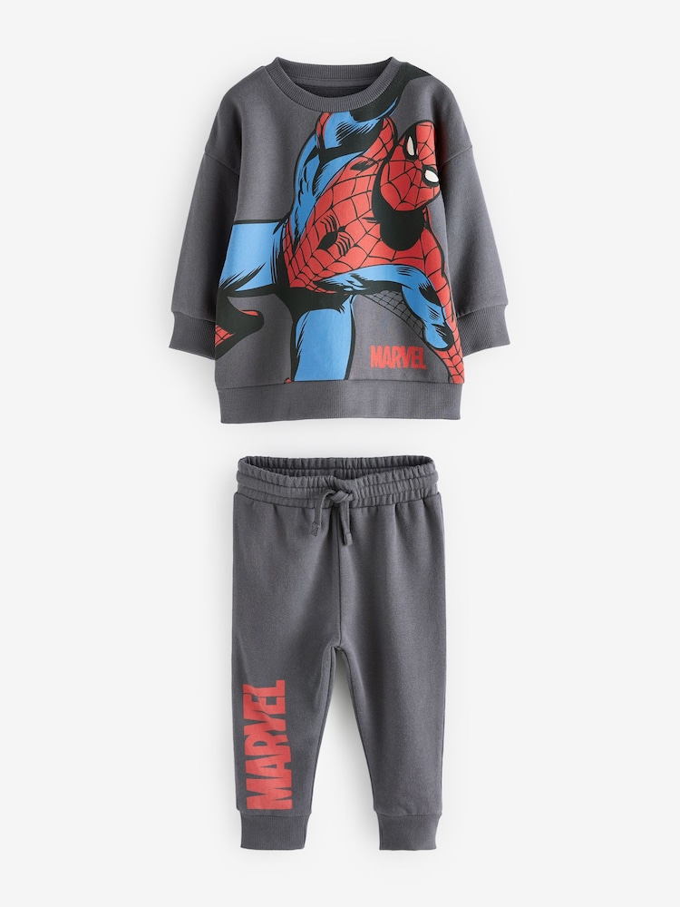 Charcoal Grey Marvel Spider-Man Jersey Sweatshirt And Joggers Set (3mths-8yrs) - Image 5 of 7