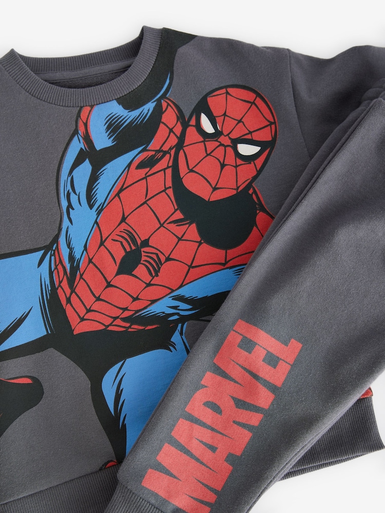 Charcoal Grey Marvel Spider-Man Jersey Sweatshirt And Joggers Set (3mths-8yrs) - Image 7 of 7