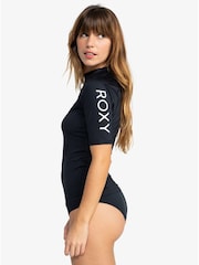 Roxy Black Wholehearted Short Sleeve Logo Rash Vest - Image 3 of 6