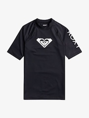 Roxy Black Wholehearted Short Sleeve Logo Rash Vest - Image 5 of 6