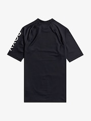 Roxy Black Wholehearted Short Sleeve Logo Rash Vest - Image 6 of 6