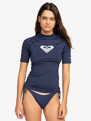 Roxy Navy Wholehearted Short Sleeve Logo Rash Vest - Image 1 of 7