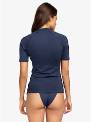 Roxy Navy Wholehearted Short Sleeve Logo Rash Vest - Image 2 of 7