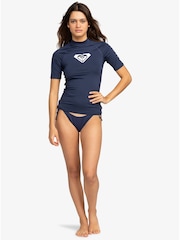 Roxy Navy Wholehearted Short Sleeve Logo Rash Vest - Image 6 of 7