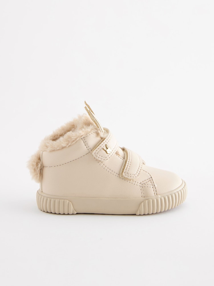 Bone White Bunny Standard Fit (F) Touch Fasten Strap High Top Trainers - Image 4 of 7