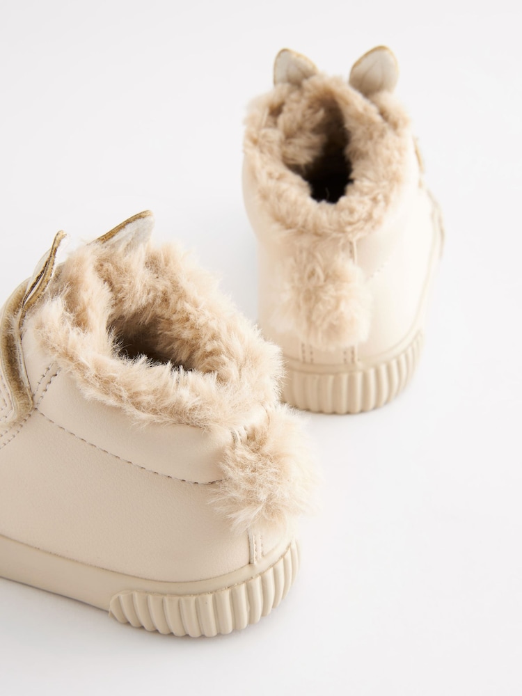 Bone White Bunny Standard Fit (F) Touch Fasten Strap High Top Trainers - Image 6 of 7