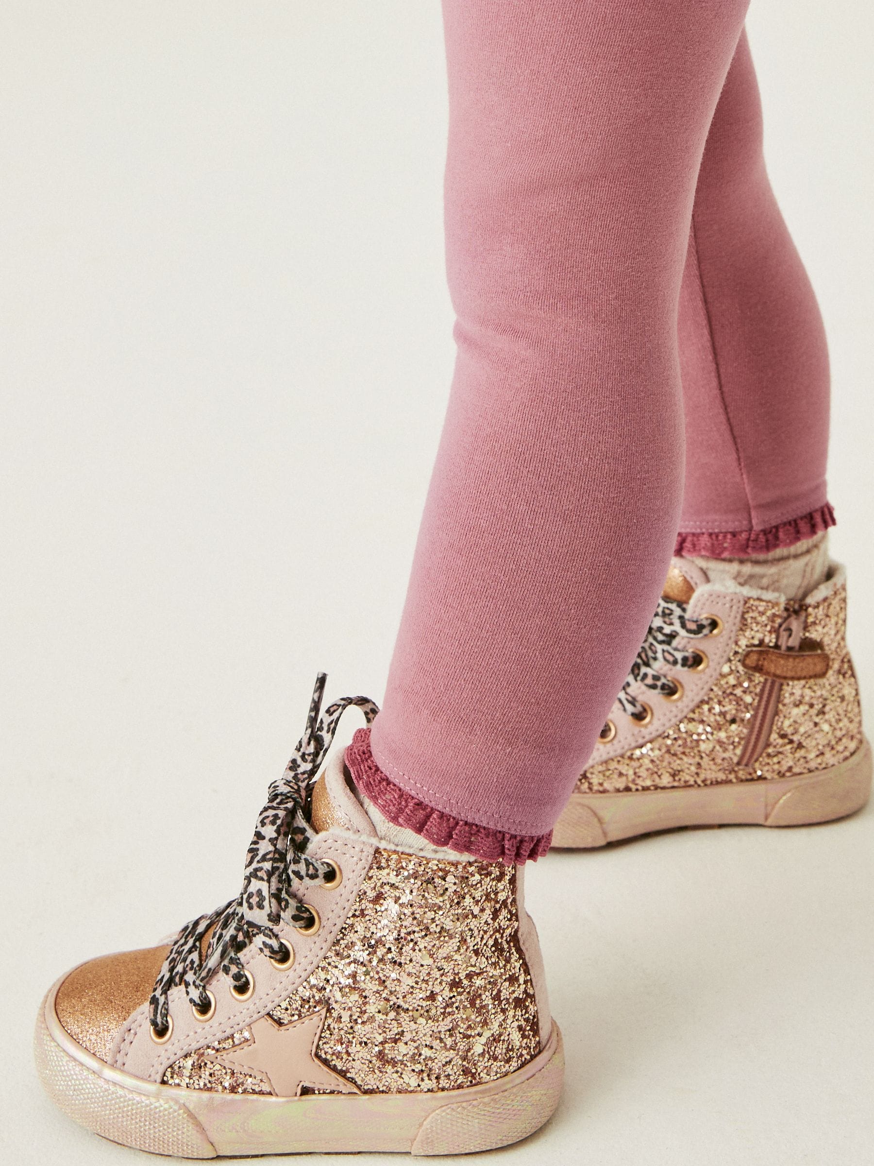 Buy Gold Glitter Glitter Fleece Lined Lace Up High Top Trainers from Next Canada