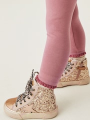 Gold Glitter Glitter Fleece Lined Lace-Up High Top Trainers - Image 1 of 7