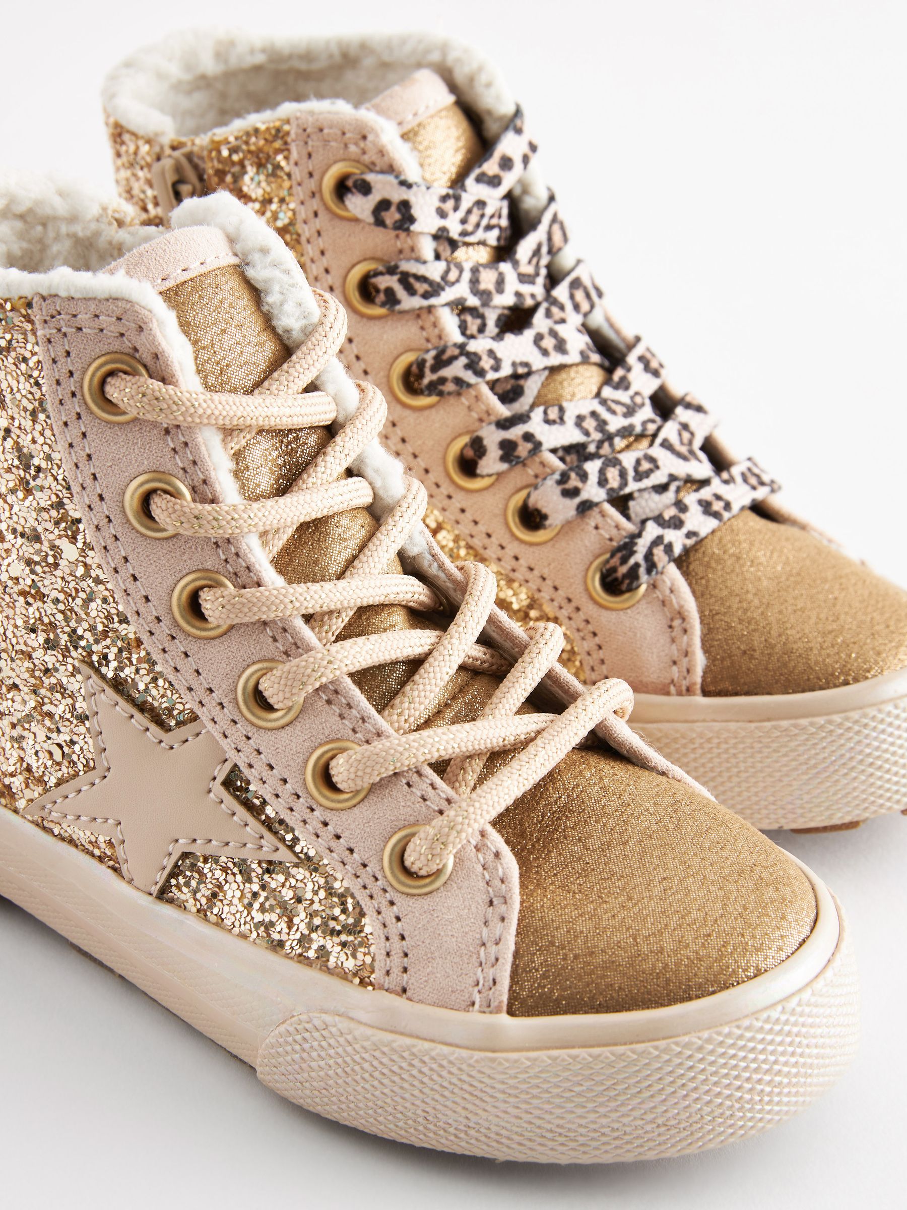 Gold glitter high top sneakers discount