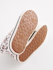 White/Tan Brown Animal Print Standard Fit (F) High Top Trainers - Image 5 of 7