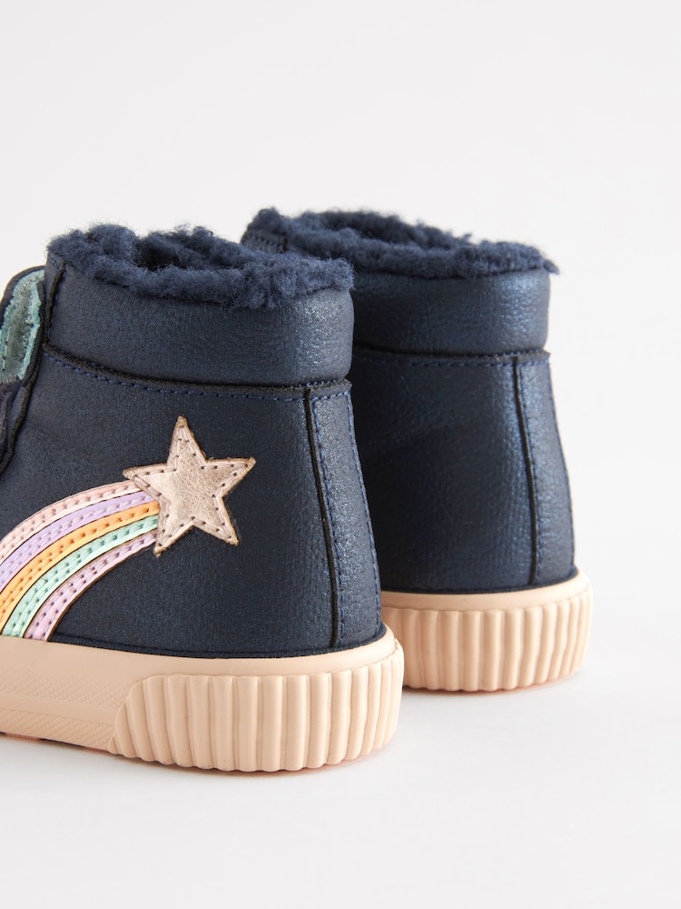 Navy Rainbow High Top Trainers - Image 5 of 5