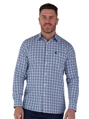 Raging Bull Blue Long Sleeve Brushed Cotton Gingham Shirt - Image 1 of 8